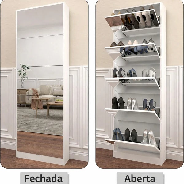 Luxury Shoe Cabinet with Mirror